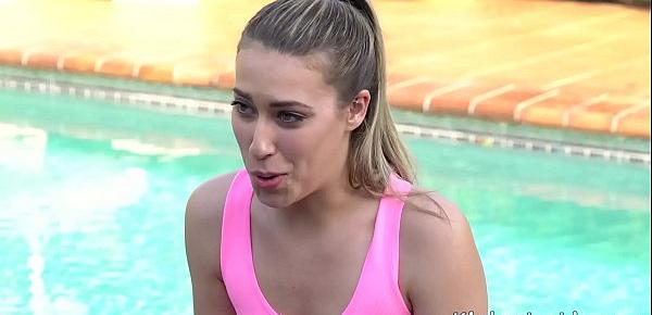  Sexy Teen Kimber Lee Tells You How To Jerk It by the Pool!